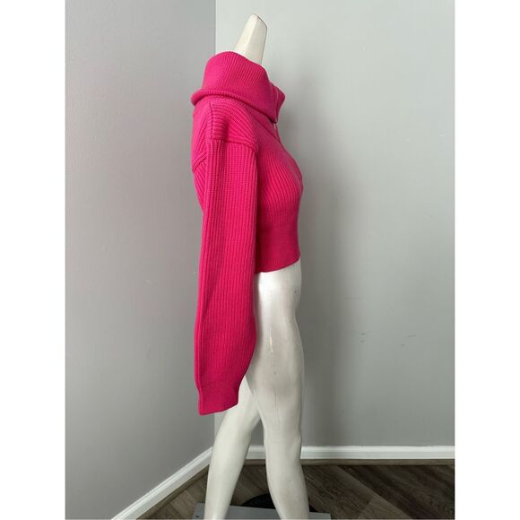 NWT Jacquemus Risoul Merino Wool 1/4 Zip Rib Layered Crop Sweater FR36/US4 $890 - Picture 9 of 11